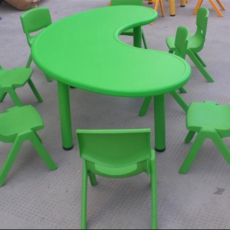 极速塑料桌子/月亮桌宝宝学w习写字餐M桌老师会议桌扇形桌子