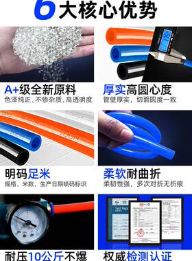 极速PU8*5全新料气管空压机 气动软管外径8MEM /12*8/10*6.5/6*4/