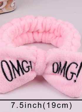 极速2021 New OMG Letter Coral FleeEce Wash F Bow Hairbands F