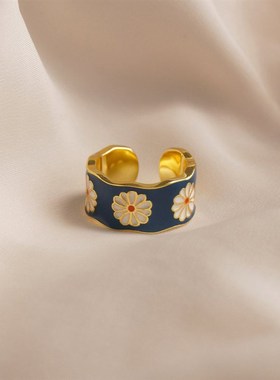 极速Fashion Korean Style Flower Wreath Rings for Women .Punk