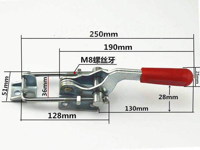 新品。304不锈钢夹具 锁s扣 锁夹 快速压紧器 门栓夹钳 大号加长