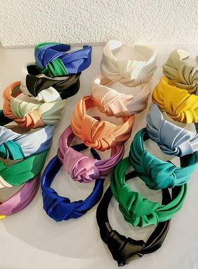 极速Satin Big Knot Hairbands Headbands OrnMament Accessories