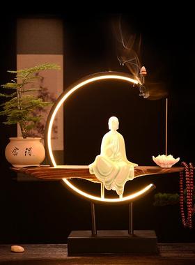 极速摆件禅意倒h流中式香炉创意客厅灯香薰家用新家居炉陶瓷桌面