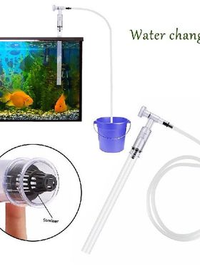 极速Aquarium Syphon Cleaner Pump Fish Tank NReef Vacuum Grav