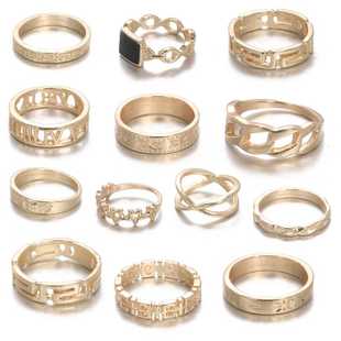 rings rose vinWtage jewelry set women ring 极速.punk gold