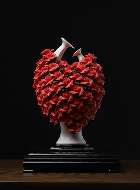 极速《天长地久》婚庆送礼结婚纪念日礼品L送老婆陶瓷花工艺品客