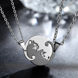 极速tching Couple Necklace Sximple Friendship Gift Couple Je