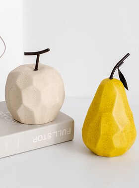 新品ins北欧陶瓷几何r水果侘寂风摆件现代客厅桌面书房装饰品摆件