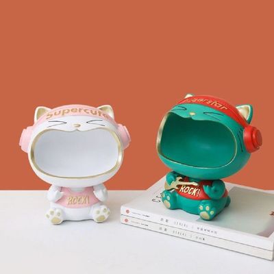 极速Lucky Cat Sculpture StatAue Resin Ornaments Figurine