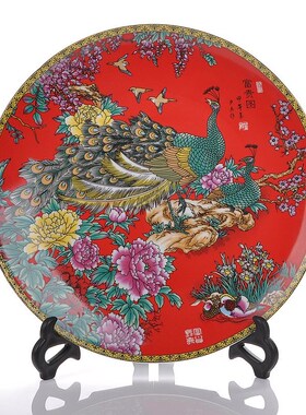 极速景德镇创意家居客厅时尚现代装饰工艺品客R厅摆设陶瓷盘子艺