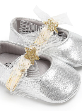 极速inas2024春秋款0-1岁女宝宝公主鞋 bing星星软底鞋周岁婴儿学