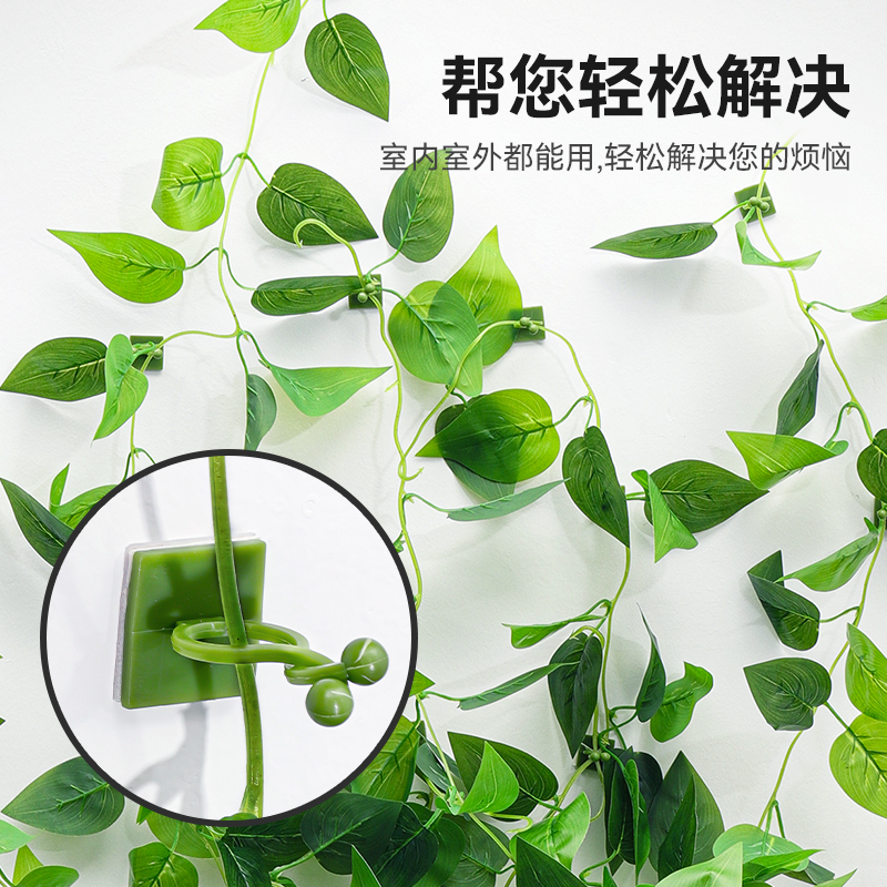 极速绿萝爬上神器爬墙上绿箩固定器绿植攀爬夹子墙V上挂钩粘爬藤