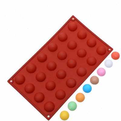 新品24 Holes Halfm Ball Sphere Silicone Bakeware Fondant Cup