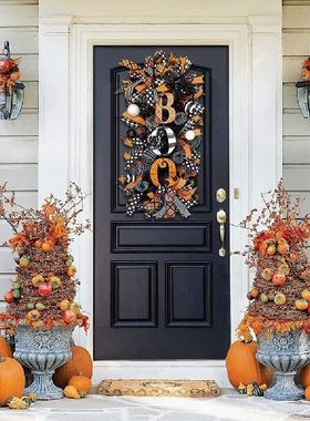 极速Halloween Wreanth Door Hanging Wreaths Decoration Hallow
