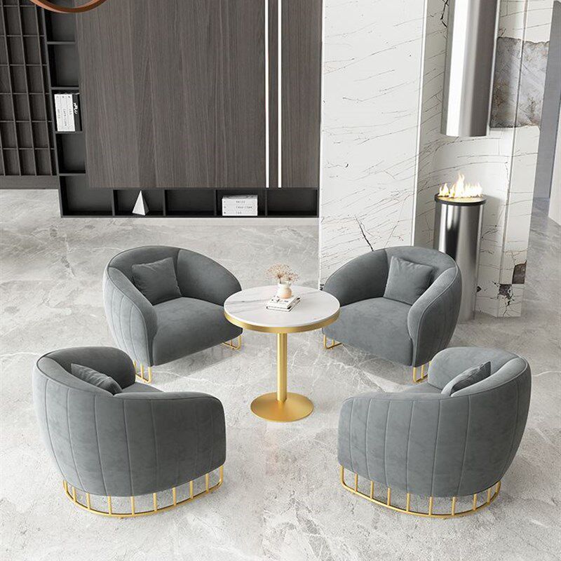 新品北欧轻d奢洽谈桌椅组合简约现代休闲会客售楼处接待小圆桌一