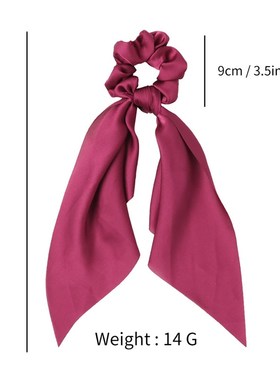 极速Fashion Solid Color Bow Satin Long Ribbon tailV Scarf Ha