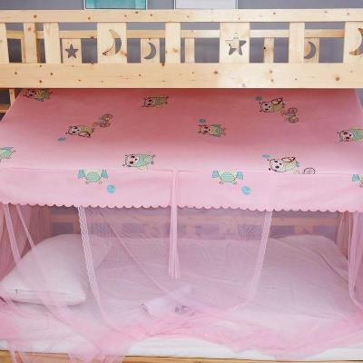 极速三门母子床下层开门二层w上下铺折叠床学生小孩子蚊帐绑带文