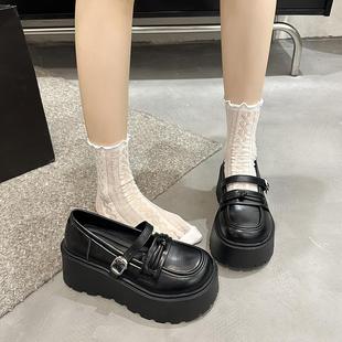 品牌松糕厚底瑪麗珍小皮鞋 小個子增高復(fù)古英倫風jk 新款 女2025夏季