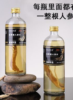 正宗人参饮料 一整根人参水 甄选0脂肪熬夜人参水人参植物饮料