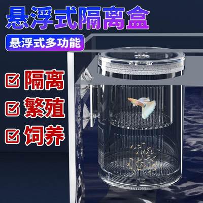 孔雀鱼繁殖隔离盒产卵桶母鱼孵化网产房小鱼幼鱼隔离透明产子产箱