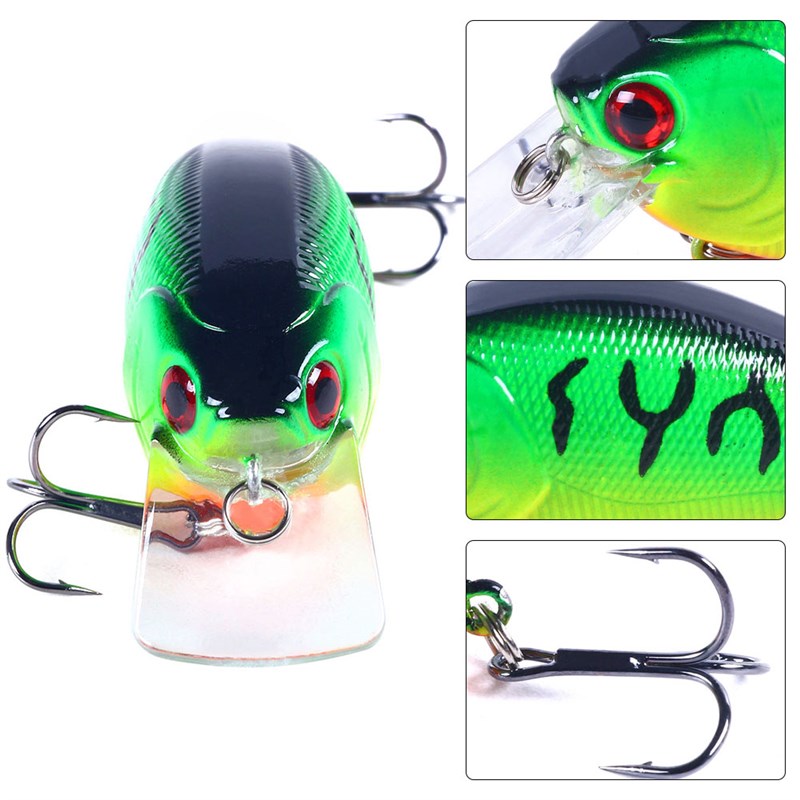 极速HENGJIA 1pcs 8.5cm 15g wRattling Shallow Diving Crankbai