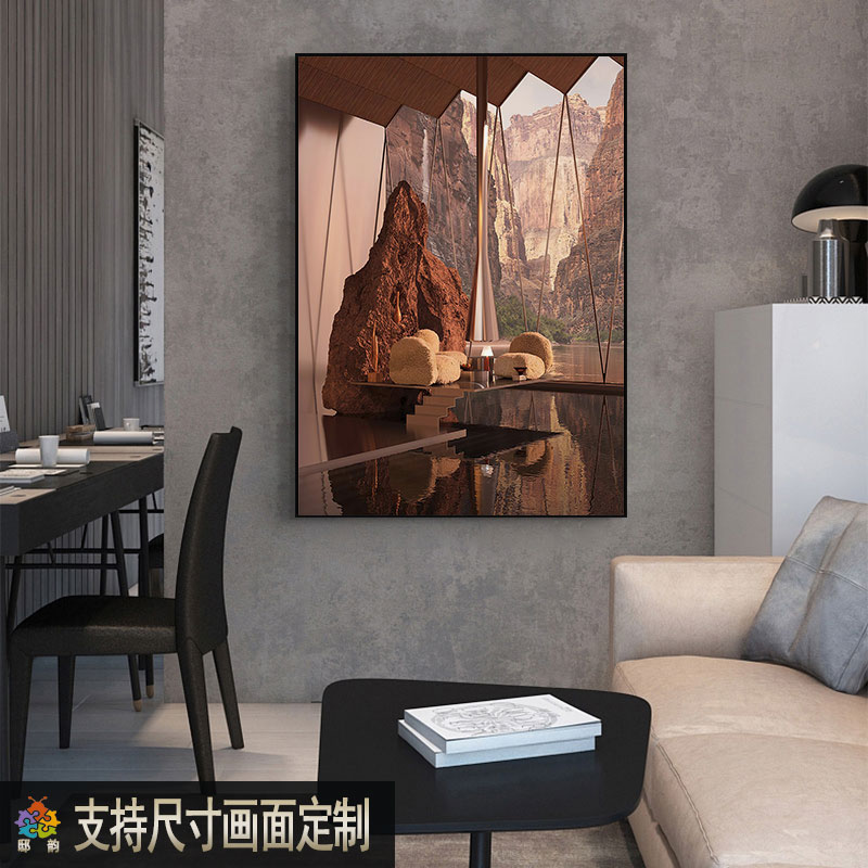 极速2021新款延伸空间立体感挂画莫兰迪装饰O画客厅餐厅床头玄关