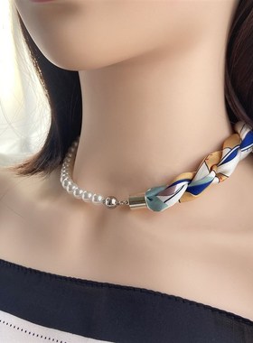 极速甲状腺术后遮挡项链女丝巾夏天脖子颈部术后遮疤X项链遮挡疤