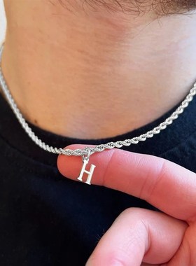极速Neaw Classic A-Z Initial Letter Pendant Necklace Men Hip