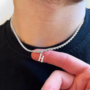 极速Neaw Classic A-Z Initial Letter Pendant Necklace Men Hip