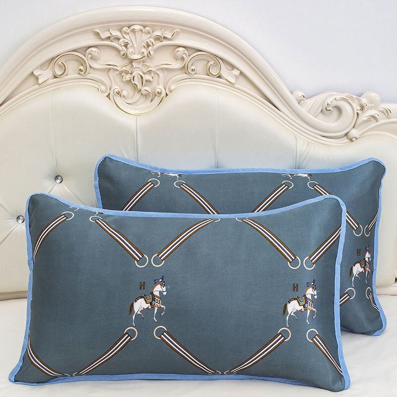 新品cSummer ice silk pqillow socket a pair of pillows leathe