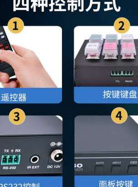 极速九音九视JS5027高清真w4k60hz四画面分割器无缝切换电脑萤幕