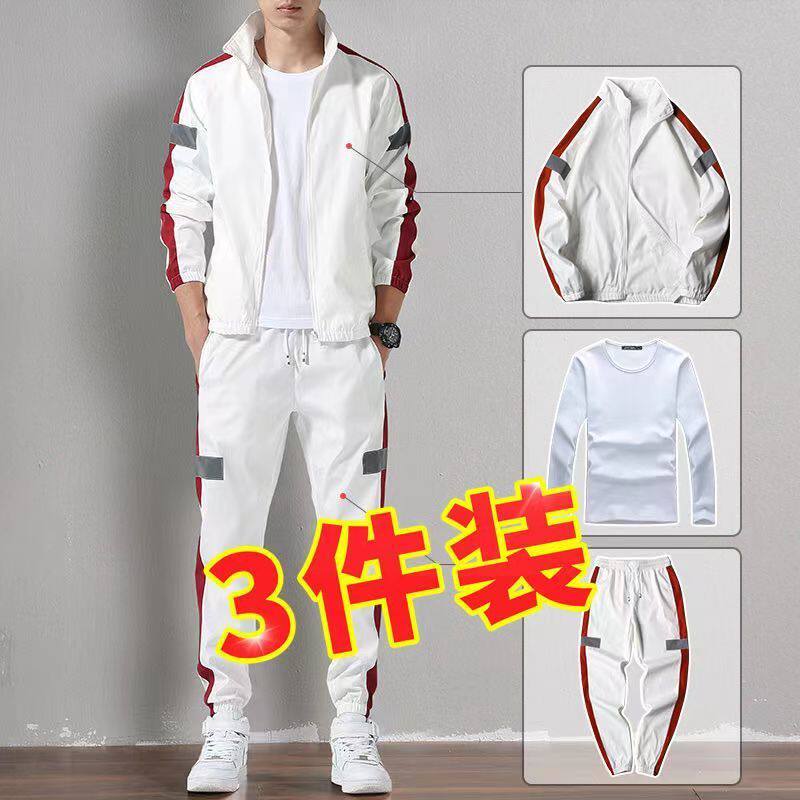 新品运动套装男士春秋季2023新款韩版潮流百搭休闲运X动服春装两