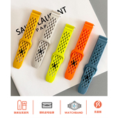 壳里斯iwatch表带透气洞洞硅胶拼色运动夏天GT5适用s10苹果applewatch华为GT6手表FIT4红米5小米9pro小众新款
