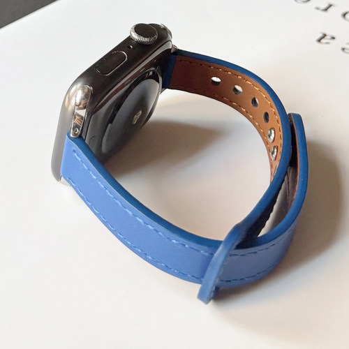 适用iwatch表带S11双钉细款皮革