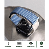 壳里斯iwatch表带S10拼色透气魔术贴S11尼龙S8小众新款 s9适用SE苹果Applewatch手表高级感S7男女款 Ultra秋冬6