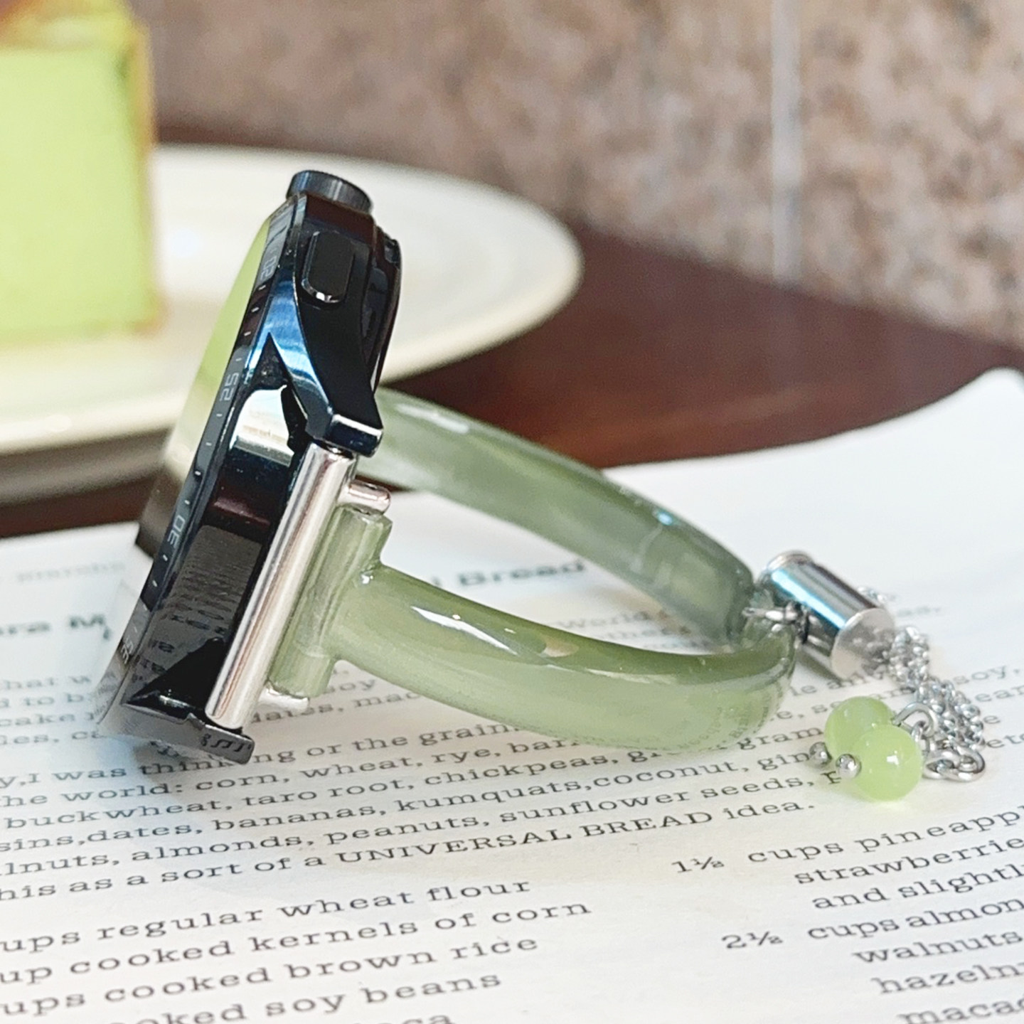 壳里斯iwatch表带S11猫眼树脂金属链条手镯适用S10苹果applewatch华为GT6手表FIT4红米5小米9pro小众高级感SE