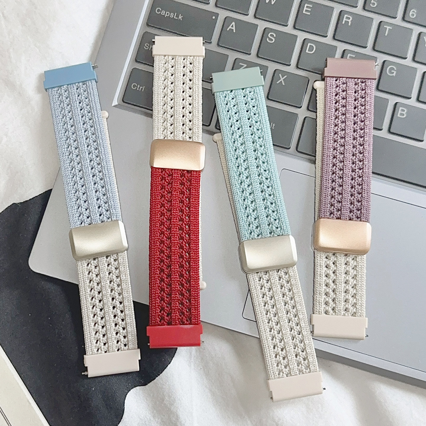 壳里斯GT5表带拼色透气针织磁吸S10尼龙GT6编织FIT4适用iwatch苹果11手表applewatch华为红米5小米9pro新款S4