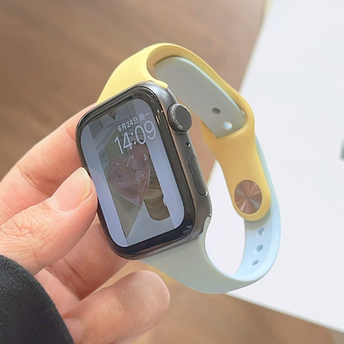 适用iwatch表带硅胶小蛮腰细款