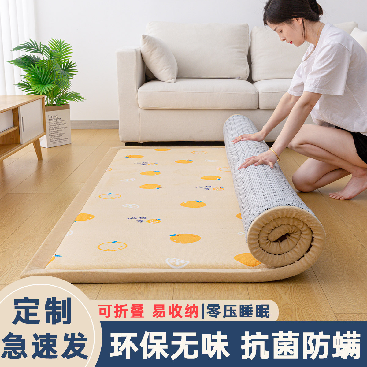 秋冬牛奶绒地毯打地铺家用卧室床地垫榻榻米睡垫儿童宝宝爬行褥子