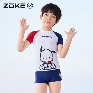 zoke洲克儿童泳衣男孩童两件平角泳衣帕恰狗专业竞速干比赛泳装