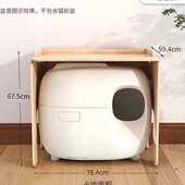 小佩自动猫砂盆置物架猫爬架有陪糯雪上方猫厕所实木猫砂盆一体柜