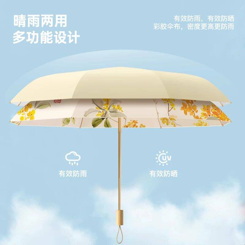 高颜值双层太阳伞防紫外线女晴雨两用雨伞抗风加固彩胶防晒遮阳伞