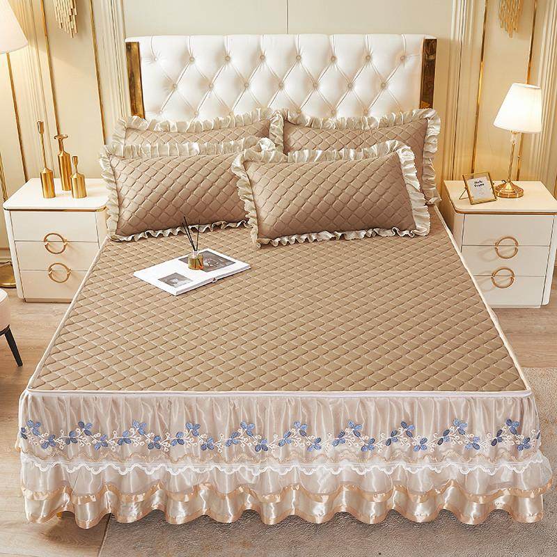 轻奢蕾丝冰丝凉席床裙三件套可拆卸夏乳胶软席子机洗床罩款空调席,床上用品,乳胶席,淘宝优惠券,粉丝福利购,淘宝优惠卷