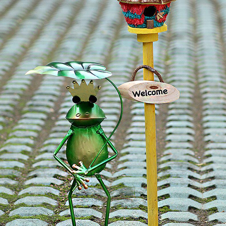 户外创意铁艺青蛙喂鸟器花园庭院装饰院子布置造景阳台别墅摆件