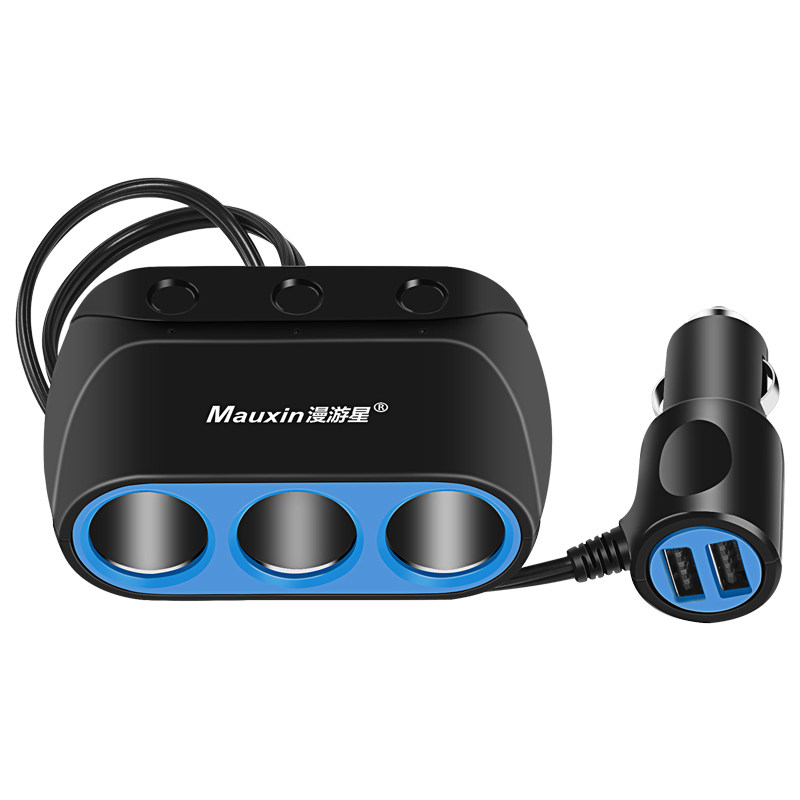 点烟器一拖三多功能转接多用插头汽车充一拖二usb插座车载充电器