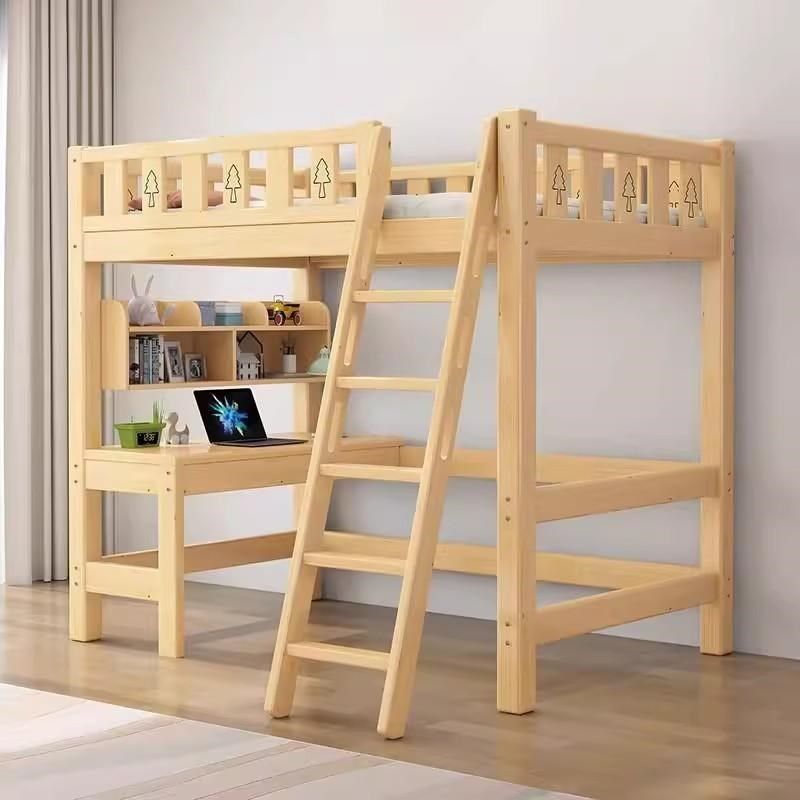 实木高架床上床下书桌单上层下空一体床儿童成人交错小户型组合床,住宅家具,高低/子母床,淘宝优惠券,粉丝福利购,淘宝优惠卷