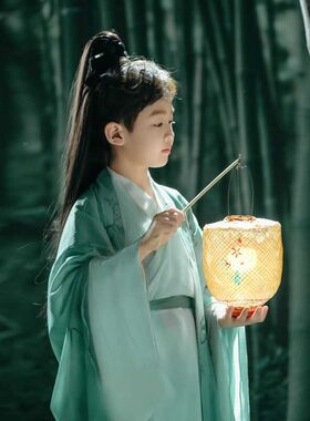 小童古装男孩日常汉服魏晋风女童幼童中国风演出服国学服装唐书生