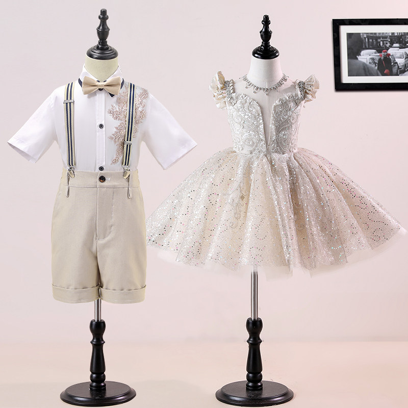 六一儿童合唱演出服中小学生表演服装女童礼服蓬蓬裙男童高端套装