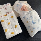 春秋薄棉新生儿纯棉抱被婴幼儿睡袋宝宝秋冬加绒襁褓包被带帽子