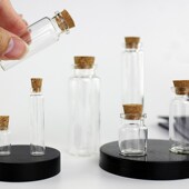 饰透明空瓶创意许愿瓶小容量试管瓶 50个木塞玻璃瓶铝盖胶塞装 包邮